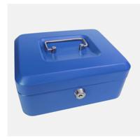 ValueX Metal Cash Box 200mm (8 Inch) Key Lock Blue - CBBL8