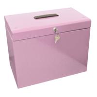 ValueX Cathedral Metal Suspension File Box A4 Pastel Pink - FPA4PP