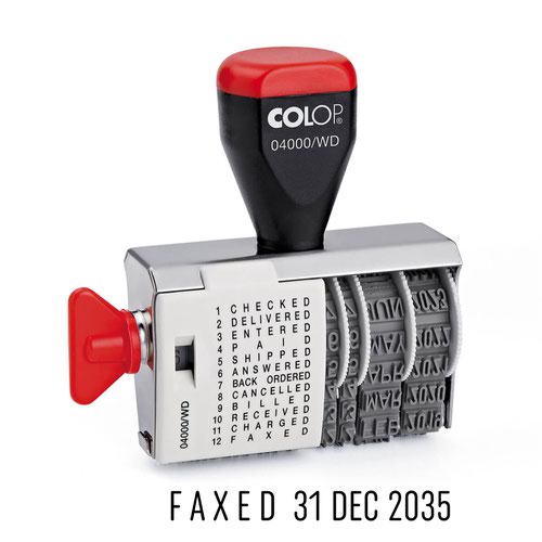Colop 04000/WD Dial A Phrase Word and Date Stamp - 108803 Colop