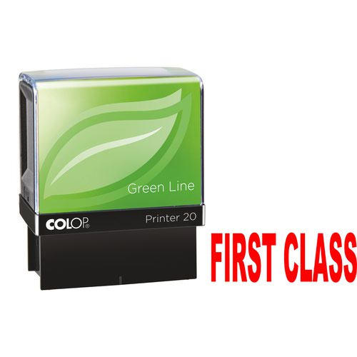 Colop Printer 20 L04 1ST CLASS Green Line Red 148219 Ready Made Stamps 44654CL