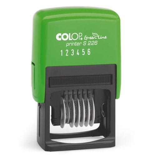 COLOP S226 Green Line Self-Inking Numbering Stamp - 4mm 6 Bands