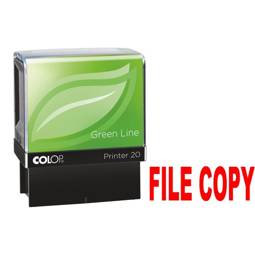 COLOP Printer 20 FILE COPY Green Line Word Stamp - Red - 37x13mm