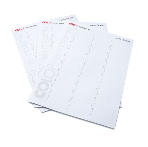 Colop e-mark Labels 48x18mm 30 Per A4 Sheet White (Pack 300 Labels)