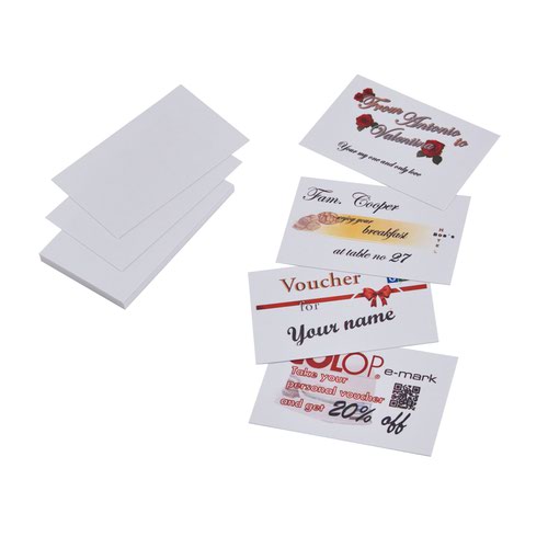 COLOP e-mark White Paper Business Cards - for use with Multi-Line Print Tool - Pack of 100