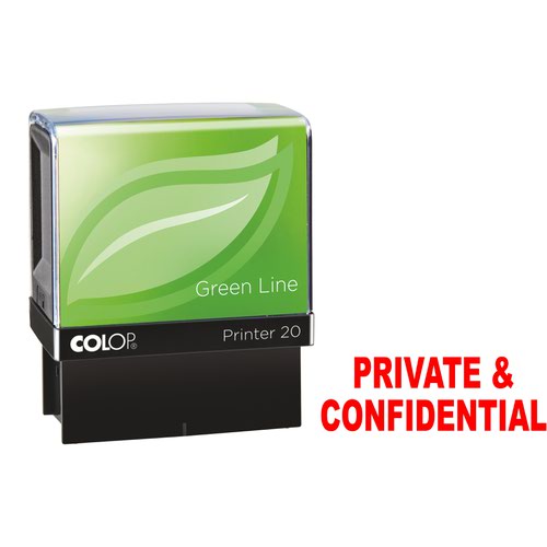 Colop Printer 20 L04 PRIV & CONF Green Line Red 148220 Colop