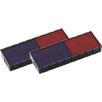 COLOP E/12/2 Replacement Ink Stamp Pad (for use with Dial-A-Phrase Word and Date Stamp) Blue/Red Ink (Pack 2) - 107147