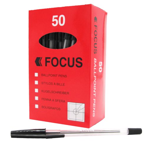Ballpoint Pen Medium Black Pack of 50