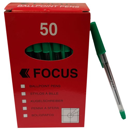 Ballpoint Pen Medium Green Pack of 50