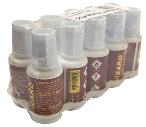 00CORFLU20 | This fast drying correction fluid is an ideal choice for correcting mistakes quickly and easily. It features a cap brush applicator for precise use and dries to a smooth finish suitable for rewriting. This pack contains ten 20ml bottles.