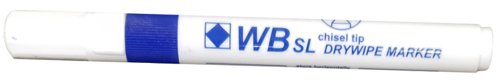 Drywipe Chisel Tip Marker Blue Pack of 10 Drywipe Markers 00DCTMBL10