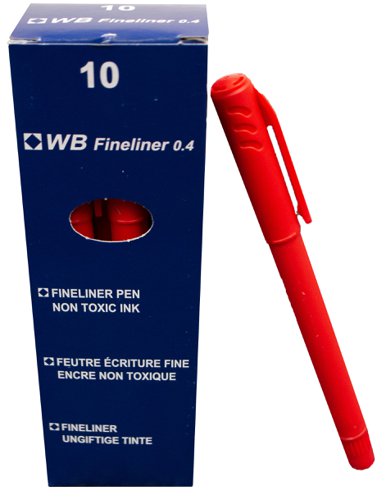 Fineliner Pen 0.4mm Red