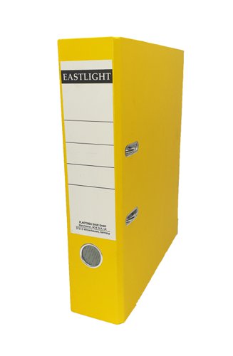 A4 70mm Filing Capacity Lever Arch File with Spine Label - Yellow (Pack of 10)