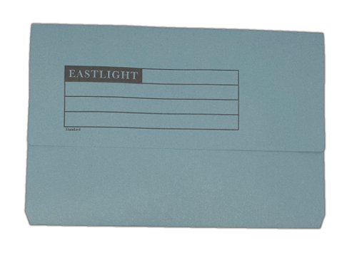 Foolscap 220gsm Manilla Half Flap Document Wallet Blue (Pack of 50)