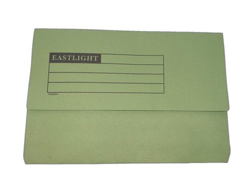 Foolscap 220gsm Manilla Half Flap Document Wallet Green (Pack of 50)