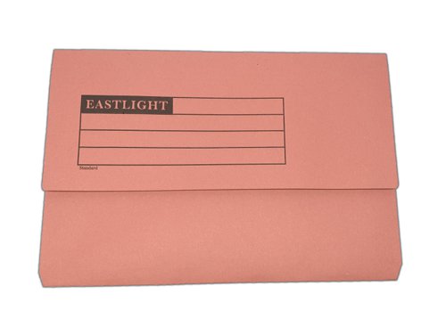 Foolscap 220gsm Manilla Half Flap Document Wallet Pink (Pack of 50)