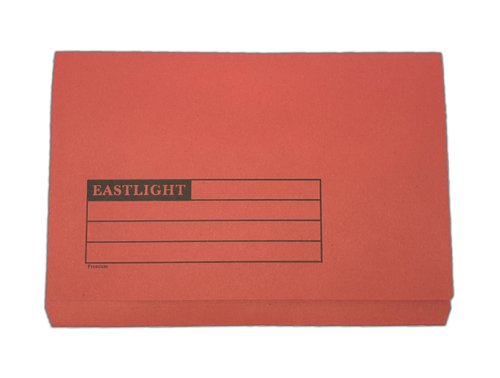 Foolscap 280gsm Manilla Full Flap Document Wallet Red (Pack of 50)