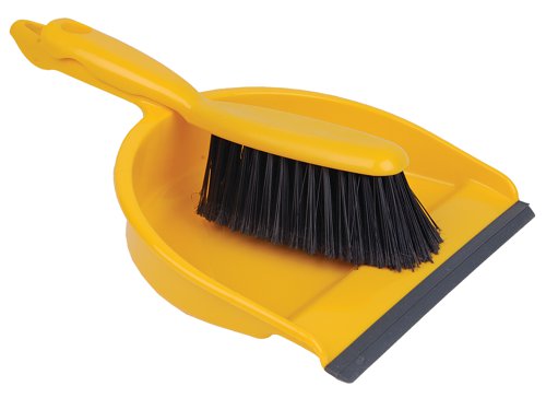 Dustpan and Brush Set Soft Bristle Yellow (1)