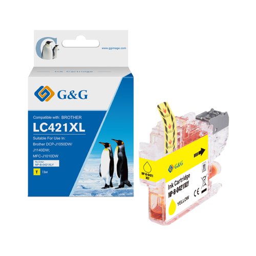 Compatible Brother LC421XLY High Capacity Yellow Ink Cartridge