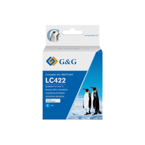 Compatible Brother LC422C Cyan Ink Cartridge Inkjet Cartridges 11511423