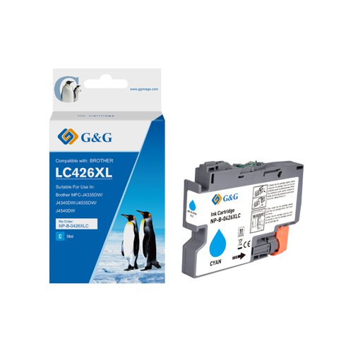 Compatible Brother LC426XLC High Capacity Cyan Ink Cartridge Inkjet Cartridges 11512431