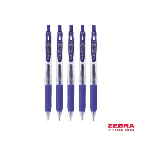 Zebra Eco SARASA Gel Retractable Rollerball CLIP 0.7mm Pen Blue Ink - Pack of 12