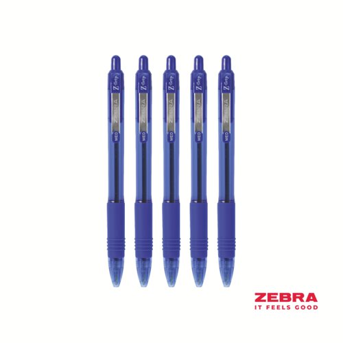 Zebra Z-Grip Smooth Retractable Ballpoint Pen Blue Ink - Pack of 12 Ballpoint & Rollerball Pens 22562