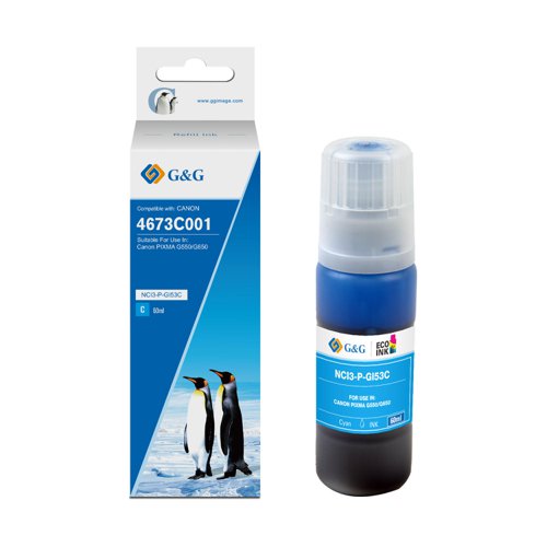 Compatible Canon G+G GI-53C Cyan Ink Bottle 4673C001