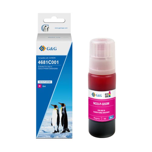 Compatible Canon G+G GI-53M Magenta Ink Bottle 4681C001