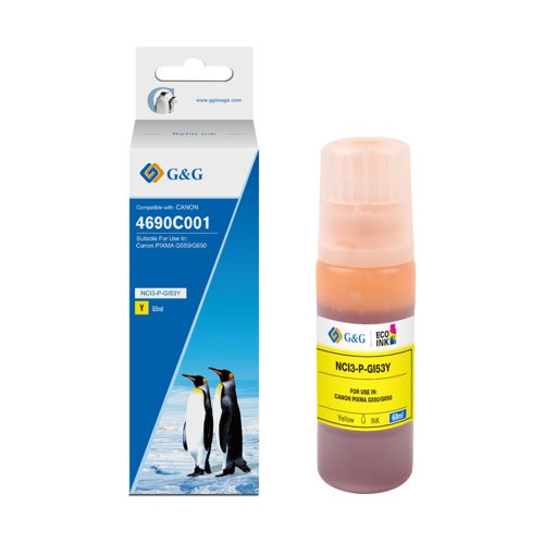 Compatible Canon G+G GI-53Y Yellow Ink Bottle 4681C001