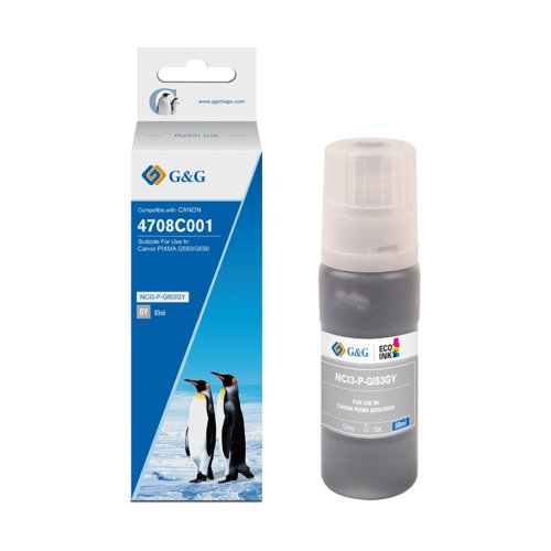 Compatible Canon G+G GI-53GY Grey Ink Bottle 4708C001