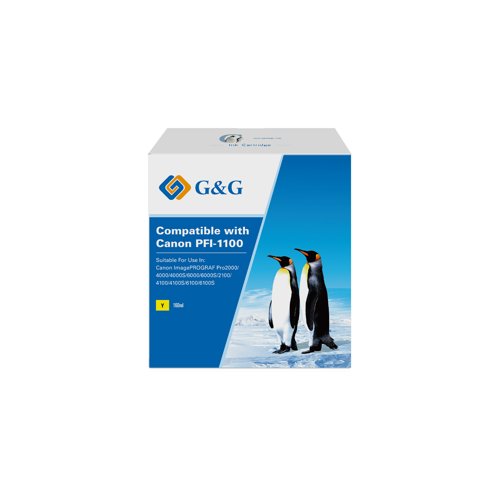 Compatible Canon G+G PFI-1100Y Yellow Ink Cartridge
