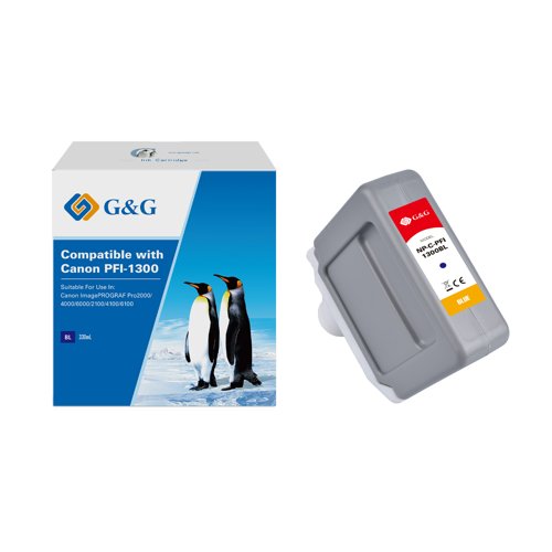 Compatible Canon G+G PFI-1300C Cyan High Capacity Ink Cartridge