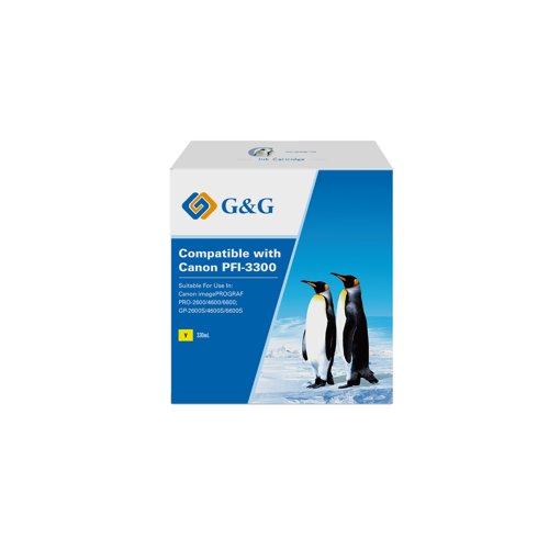 Compatible Canon G+G PFI-3300Y Yellow Ink Cartridge