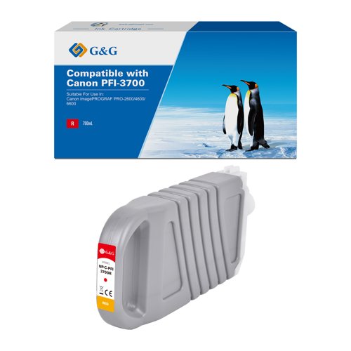 Compatible Canon G+G PFI-3700R Red High Capacity Ink Cartridge