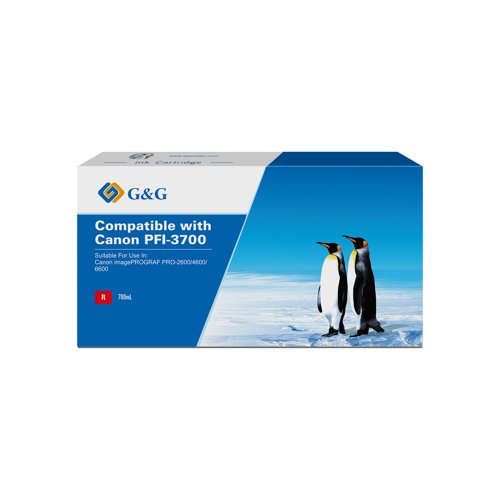 Compatible Canon G+G PFI-3700R Red High Capacity Ink Cartridge