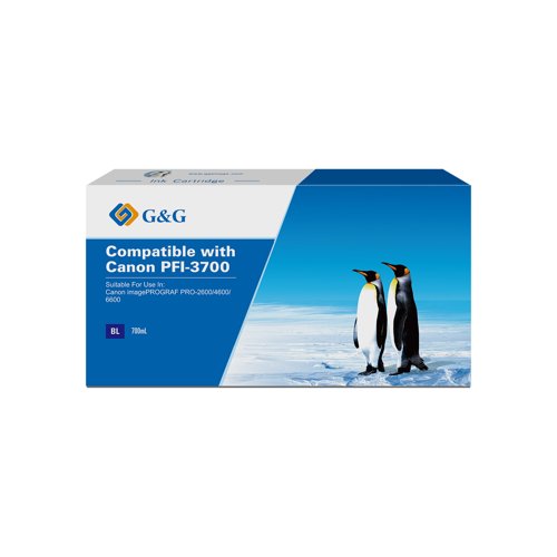 Compatible Canon G+G PFI-3700BL Blue High Capacity Ink Cartridge