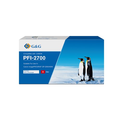 Compatible Canon G+G PFI-2700R Red Ink Cartridge