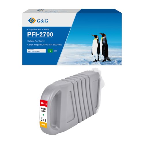 Compatible Canon G+G PFI-2700G Green Ink Cartridge