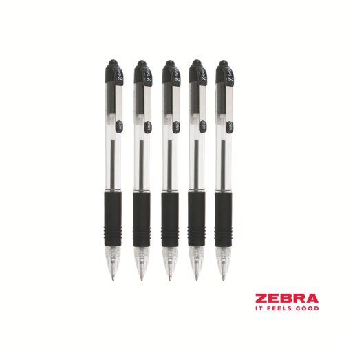 Zebra Z-Grip Basics Ballpoint Pen Black Ink - Pack of 12 Ballpoint & Rollerball Pens 26381