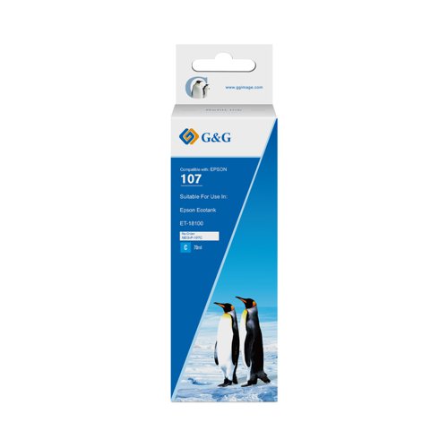 Compatible Epson G+G 107 Cyan Ink Bottle C13T09B240