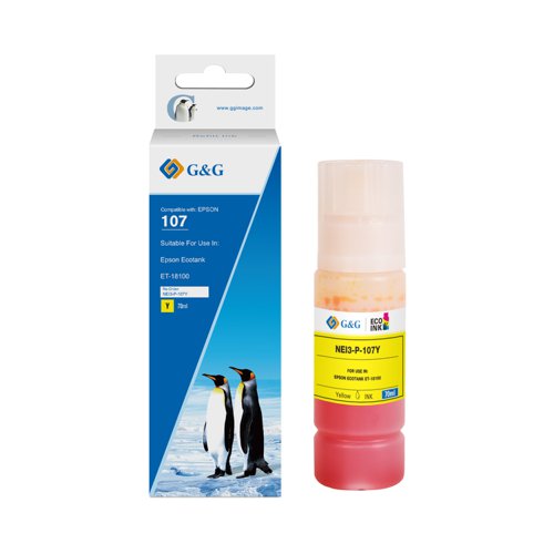 Compatible Epson G+G 107 Yellow Ink Bottle C13T09B440