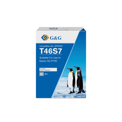 Compatible Epson G+G T46S7 Grey Ink Cartridge C13T46S700