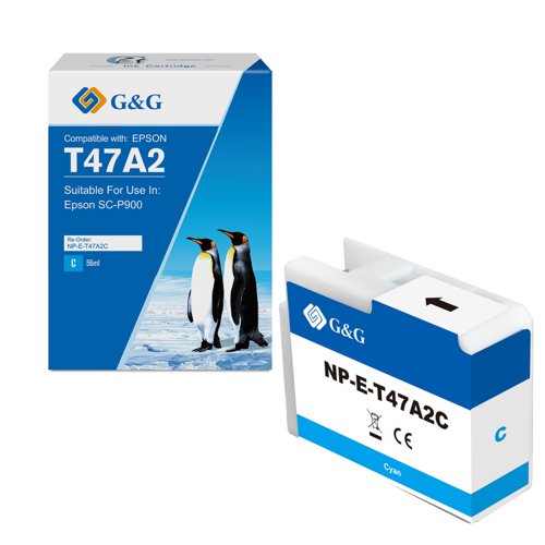 Compatible Epson G+G T47A2 Cyan Ink Cartridge C13T47A200