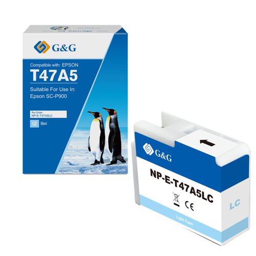 Compatible Epson G+G T47A5 Light Cyan Ink Cartridge C13T47A500
