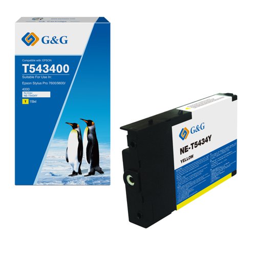 Compatible Epson G+G T543400 Yellow Pigment Ink Cartridge C13T543400