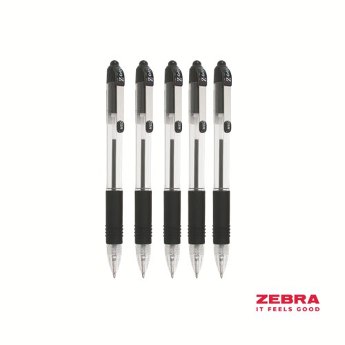Zebra Z-Grip Retractable Ballpoint Pen Black Ink Pack of 50