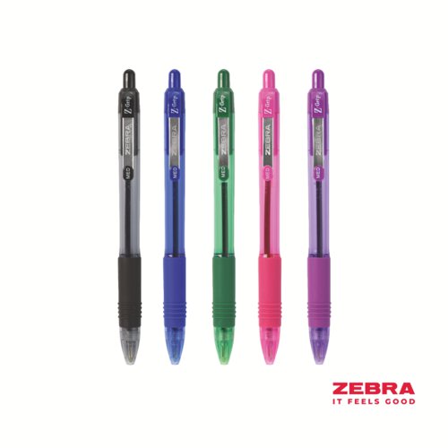 Zebra Z-Grip Retractable Ballpoint Pen Assorted Ink Pack of 50 Ballpoint & Rollerball Pens 2758