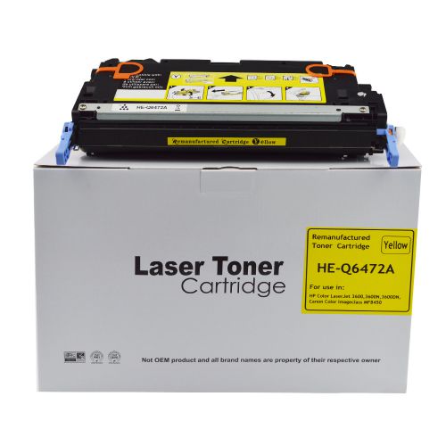 Remanufactured HP Q6472A Yellow also for Canon 711 EP711Y Toner