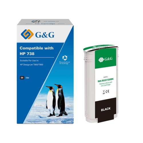 Remanufactured HP G+G 738 Black Ink Cartridge