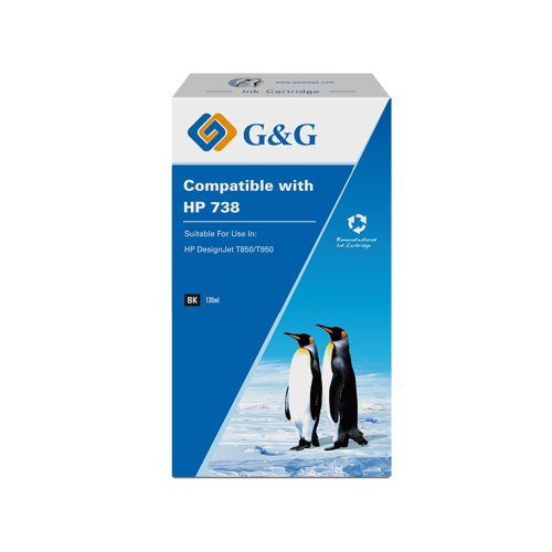 Remanufactured HP G+G 738 Black Ink Cartridge